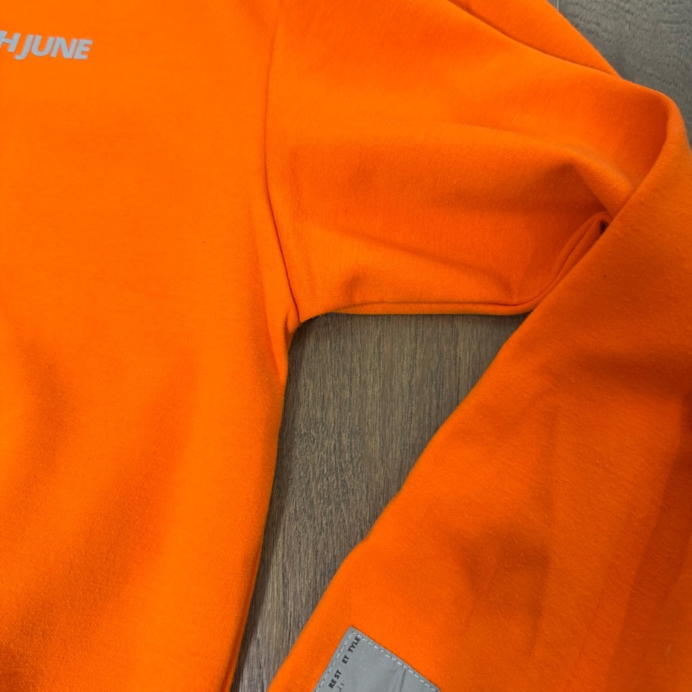 Men's Vibrant Orange Crewneck Sweater - Picture 5 of 16